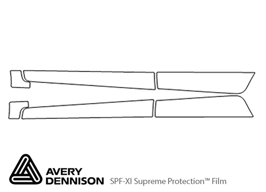 Mitsubishi Mirage 2017-2020 Avery Dennison Clear Bra Door Cup Paint Protection Kit Diagram