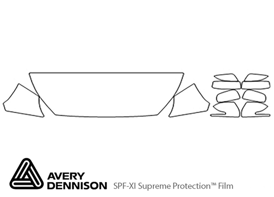 Mitsubishi Mirage 2017-2020 Avery Dennison Clear Bra Hood Paint Protection Kit Diagram