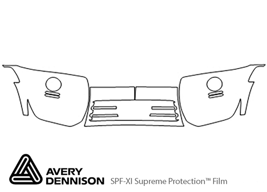 Mitsubishi Montero 2003-2006 Avery Dennison Clear Bra Bumper Paint Protection Kit Diagram