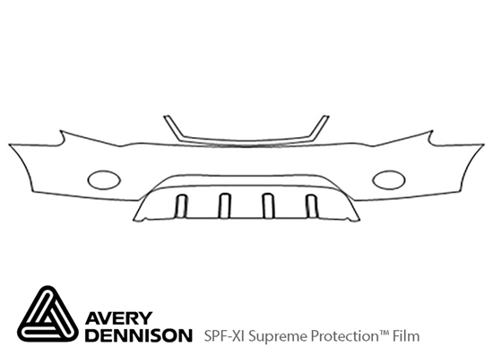 Mitsubishi Outlander 2007-2009 Avery Dennison Clear Bra Bumper Paint Protection Kit Diagram