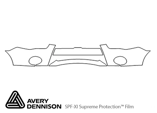 Mitsubishi Outlander 2010-2012 Avery Dennison Clear Bra Bumper Paint Protection Kit Diagram