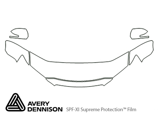 Mitsubishi Outlander 2010-2012 Avery Dennison Clear Bra Hood Paint Protection Kit Diagram