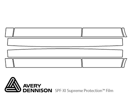 Mitsubishi Outlander 2014-2015 Avery Dennison Clear Bra Door Cup Paint Protection Kit Diagram