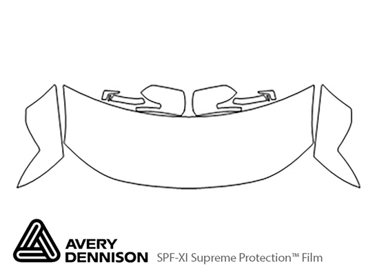 Mitsubishi Outlander 2016-2018 Avery Dennison Clear Bra Hood Paint Protection Kit Diagram