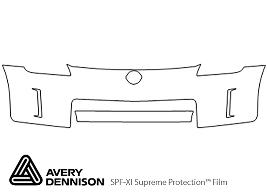 Nissan 350Z 2003-2005 Avery Dennison Clear Bra Bumper Paint Protection Kit Diagram