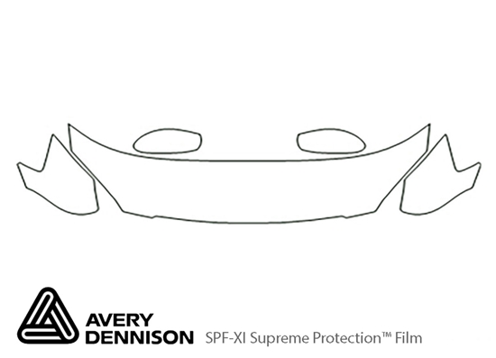 Nissan Altima 2002-2004 Avery Dennison Clear Bra Hood Paint Protection Kit Diagram