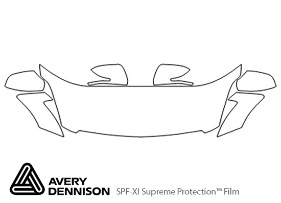 Nissan Altima 2007-2009 Avery Dennison Clear Bra Hood Paint Protection Kit Diagram