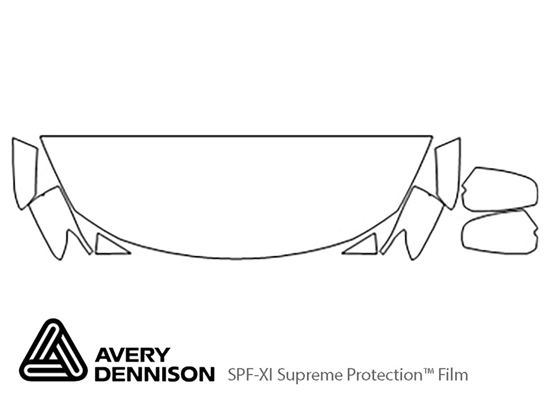 Nissan Altima 2016-2018 Avery Dennison Clear Bra Hood Paint Protection Kit Diagram