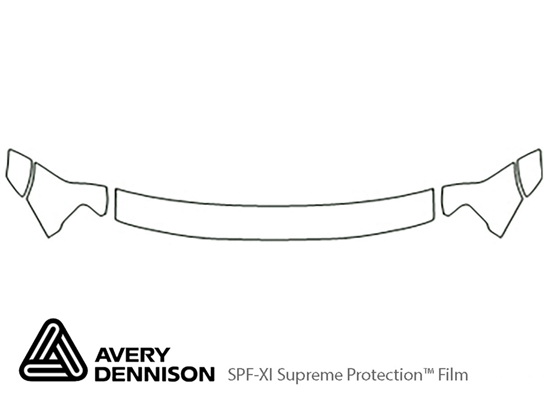 Nissan Frontier 1998-2000 Avery Dennison Clear Bra Hood Paint Protection Kit Diagram