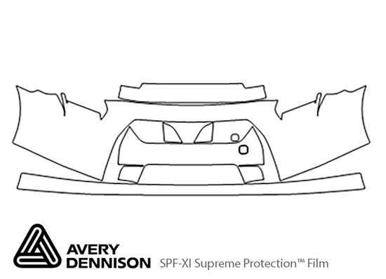 Nissan GT-R 2009-2011 Avery Dennison Clear Bra Bumper Paint Protection Kit Diagram