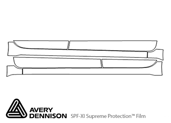 Nissan Leaf 2019-2023 Avery Dennison Clear Bra Door Cup Paint Protection Kit Diagram