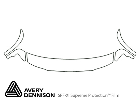 Nissan Maxima 1995-1999 Avery Dennison Clear Bra Hood Paint Protection Kit Diagram