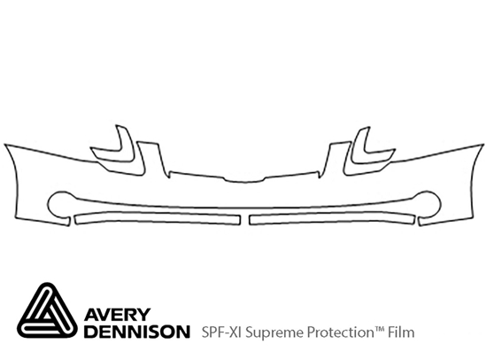 Nissan Maxima 2004-2006 Avery Dennison Clear Bra Bumper Paint Protection Kit Diagram