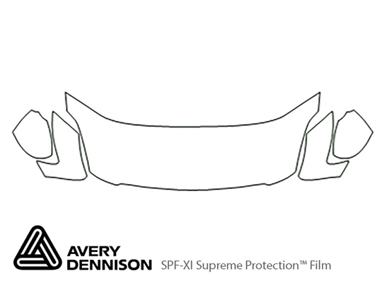 Nissan Maxima 2004-2006 Avery Dennison Clear Bra Hood Paint Protection Kit Diagram