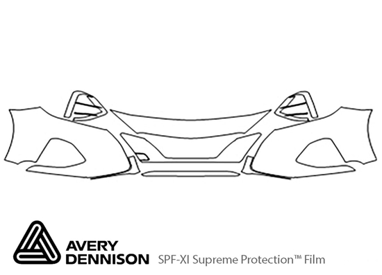 Nissan Maxima 2019-2023 Avery Dennison Clear Bra Bumper Paint Protection Kit Diagram