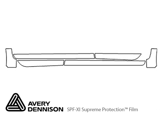 Nissan Sentra 2013-2015 Avery Dennison Clear Bra Door Cup Paint Protection Kit Diagram