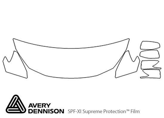 Nissan Sentra 2016-2023 Avery Dennison Clear Bra Hood Paint Protection Kit Diagram