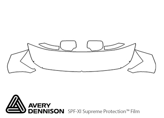 Nissan Titan 2004-2015 Avery Dennison Clear Bra Hood Paint Protection Kit Diagram