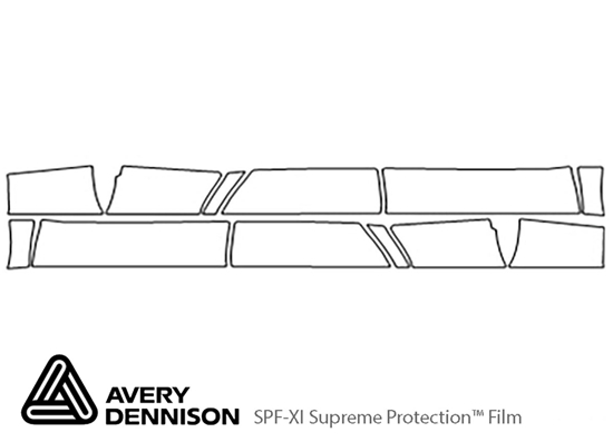 Nissan Titan 2016-2024 Avery Dennison Clear Bra Door Cup Precut PPF Diagram