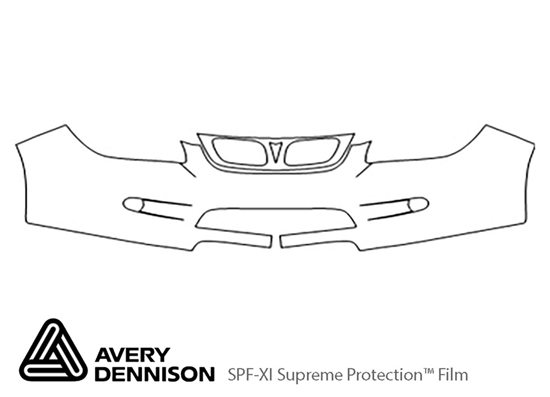 Pontiac G5 2007-2009 Avery Dennison Clear Bra Bumper Paint Protection Kit Diagram