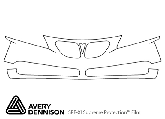 Pontiac G6 2005-2010 Avery Dennison Clear Bra Bumper Paint Protection Kit Diagram