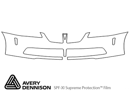 Pontiac G8 2008-2009 Avery Dennison Clear Bra Bumper Paint Protection Kit Diagram