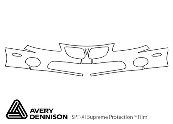 Pontiac GTO 2004-2006 Avery Dennison Clear Bra Bumper Paint Protection Kit Diagram