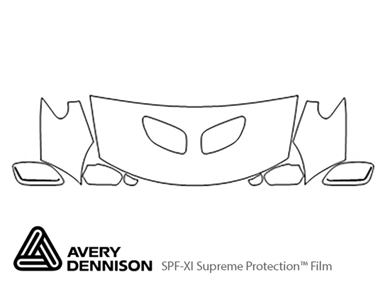 Pontiac GTO 2004-2006 Avery Dennison Clear Bra Hood Paint Protection Kit Diagram