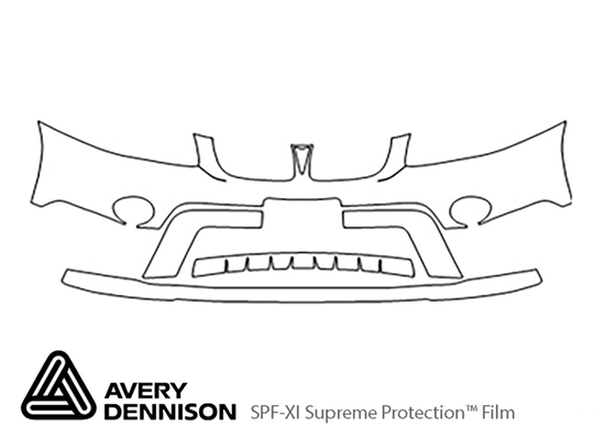 Pontiac Torrent 2006-2009 Avery Dennison Clear Bra Bumper Paint Protection Kit Diagram