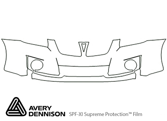 Pontiac Vibe 2009-2010 Avery Dennison Clear Bra Bumper Paint Protection Kit Diagram