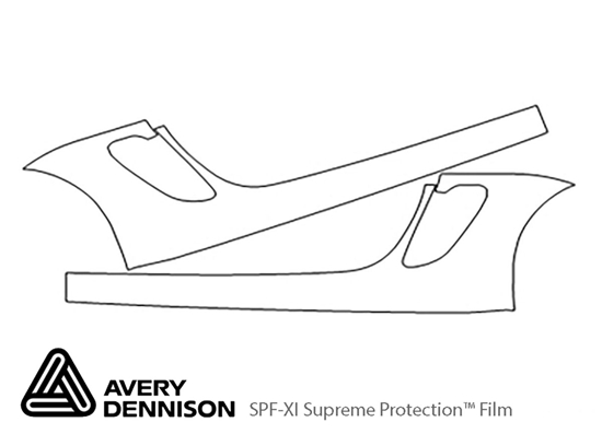 Porsche 718 Boxster 2017-2023 Avery Dennison Clear Bra Door Cup Paint Protection Kit Diagram