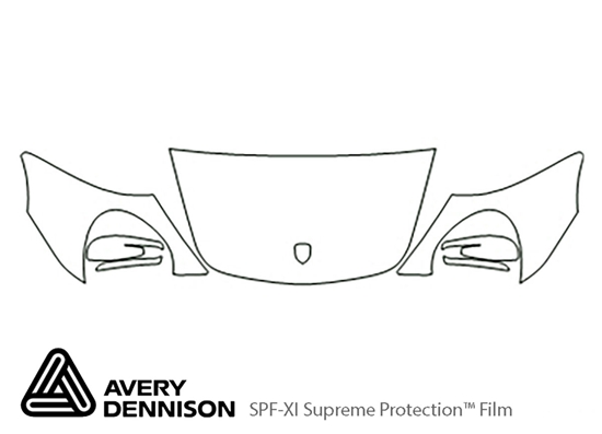 Porsche 911 2009-2012 Avery Dennison Clear Bra Hood Paint Protection Kit Diagram