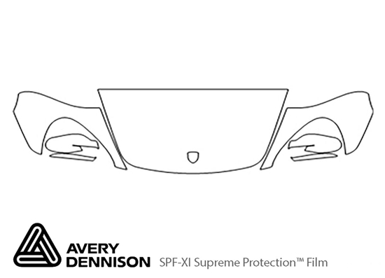 Porsche Boxster 2009-2012 Avery Dennison Clear Bra Hood Paint Protection Kit Diagram