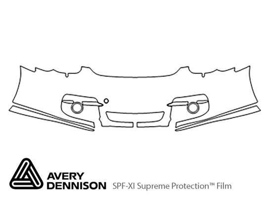 Porsche Cayman 2006-2008 Avery Dennison Clear Bra Bumper Paint Protection Kit Diagram