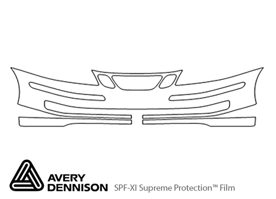 Saab 9-3. 2004-2007 Avery Dennison Clear Bra Bumper Paint Protection Kit Diagram