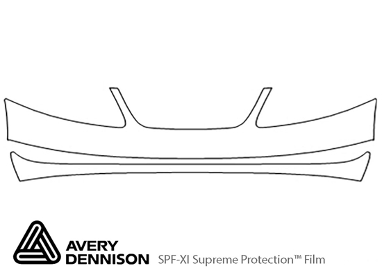 Saturn Ion 2003-2004 Avery Dennison Clear Bra Bumper Paint Protection Kit Diagram