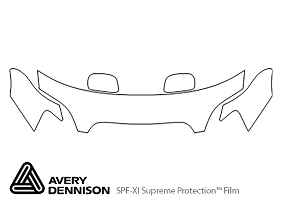 Subaru Outback 2000-2004 Avery Dennison Clear Bra Hood Paint Protection Kit Diagram