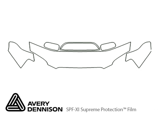 Subaru WRX 2004-2005 Avery Dennison Clear Bra Hood Paint Protection Kit Diagram