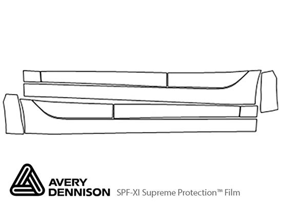 Tesla Model 3 2018-2023 Avery Dennison Clear Bra Door Cup Paint Protection Kit Diagram