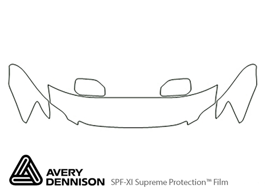 Toyota Avalon 2005-2010 Avery Dennison Clear Bra Hood Paint Protection Kit Diagram