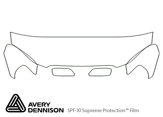 Toyota Corolla 2003-2004 Avery Dennison Clear Bra Hood Paint Protection Kit Diagram