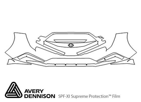 Toyota Corolla 2020-2024 Avery Dennison Clear Bra Bumper Paint Protection Kit Diagram