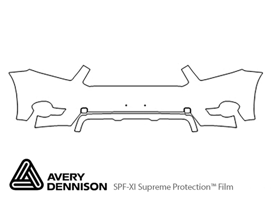 Toyota Highlander 2008-2010 Avery Dennison Clear Bra Bumper Paint Protection Kit Diagram