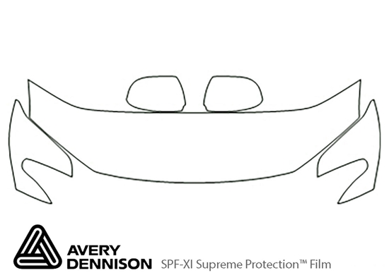 Toyota Highlander 2011-2013 Avery Dennison Clear Bra Hood Paint Protection Kit Diagram