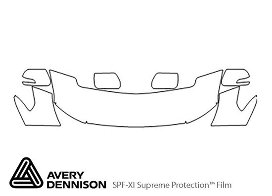 Toyota Land Cruiser 2008-2015 Avery Dennison Clear Bra Hood Paint Protection Kit Diagram