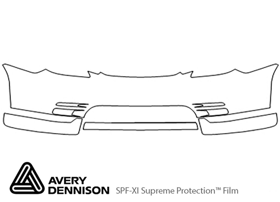 Toyota Matrix 2003-2004 Avery Dennison Clear Bra Bumper Paint Protection Kit Diagram