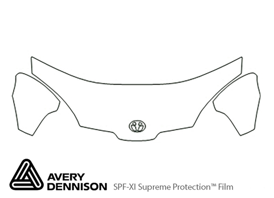 Toyota Prius 2001-2003 Avery Dennison Clear Bra Hood Paint Protection Kit Diagram