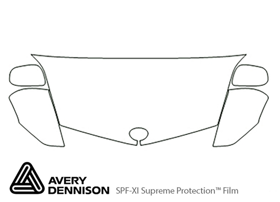 Toyota Prius 2004-2009 Avery Dennison Clear Bra Hood Paint Protection Kit Diagram