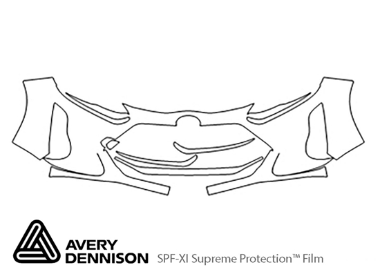 Toyota Prius 2016-2017 Avery Dennison Clear Bra Bumper Paint Protection Kit Diagram