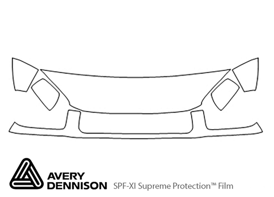 Toyota Rav4 2001-2003 Avery Dennison Clear Bra Hood Paint Protection Kit Diagram